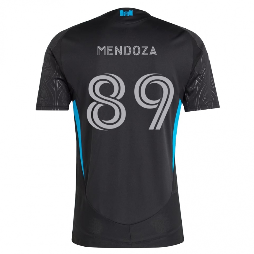 גברים כדורגל Adrián Mendoza #89 שחור לבן כחול שמיים הרחק ג'רזי 2026/27