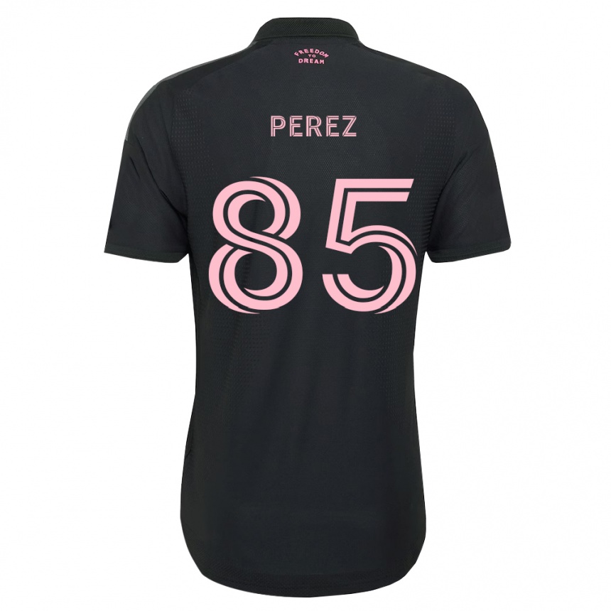 גברים כדורגל Matthew Perez #85 ורוד שחור לבן הרחק ג'רזי 2026/27