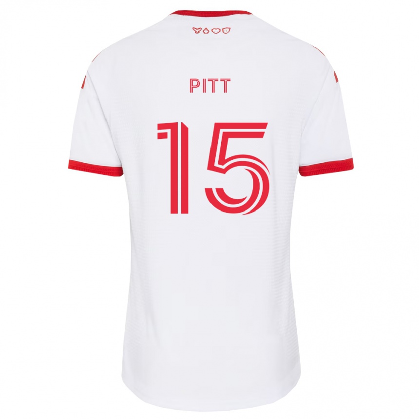 גברים כדורגל Christian Pitt #15 לבן אדום שחור הרחק ג'רזי 2026/27