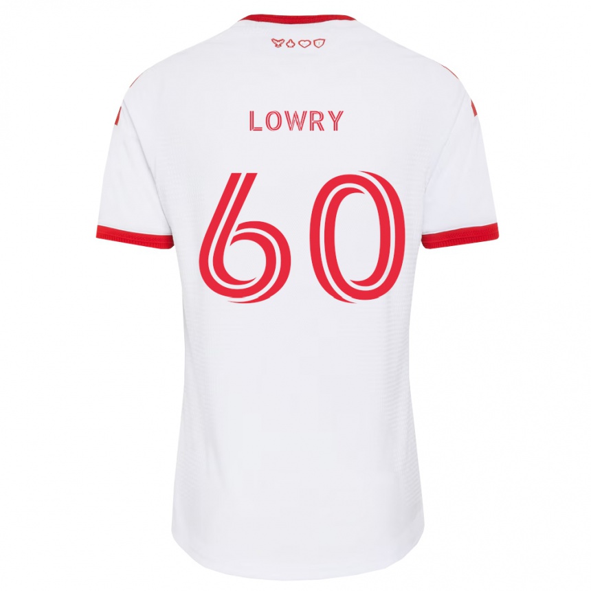 גברים כדורגל Benjamin Lowry #60 לבן אדום שחור הרחק ג'רזי 2026/27