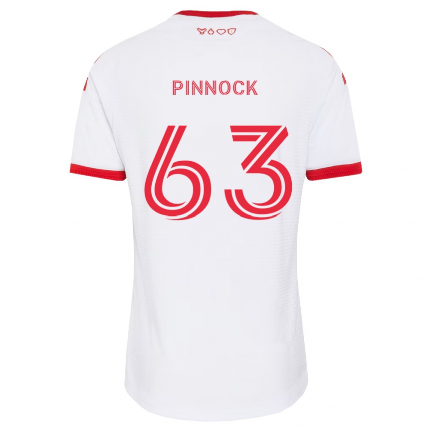 גברים כדורגל Shyon Pinnock #63 לבן אדום שחור הרחק ג'רזי 2026/27