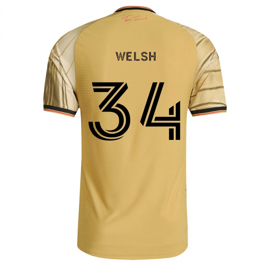 גברים כדורגל Colin Welsh #34 חום צהוב שחור הרחק ג'רזי 2026/27