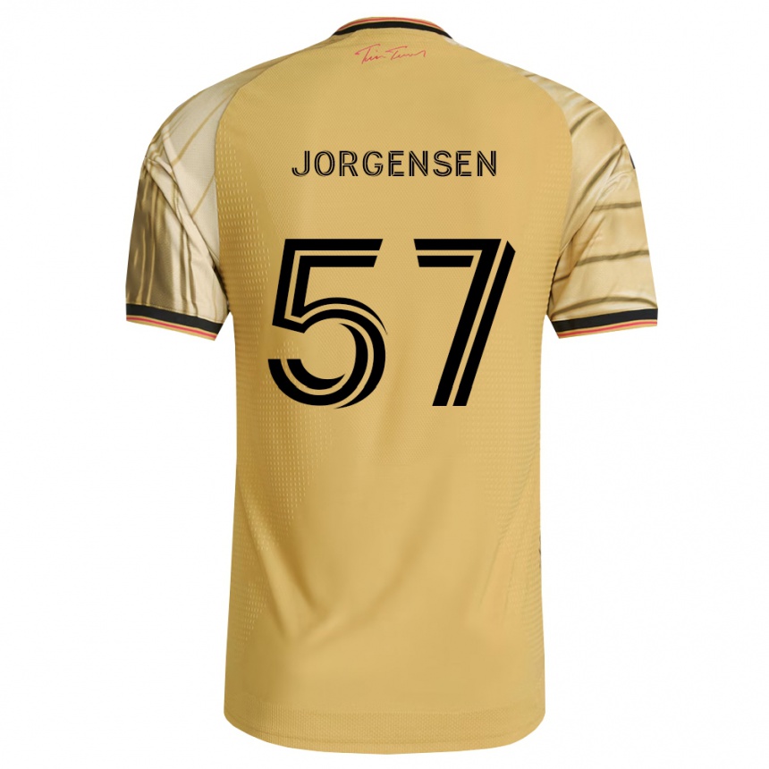 גברים כדורגל Owen Jorgensen #57 חום צהוב שחור הרחק ג'רזי 2026/27