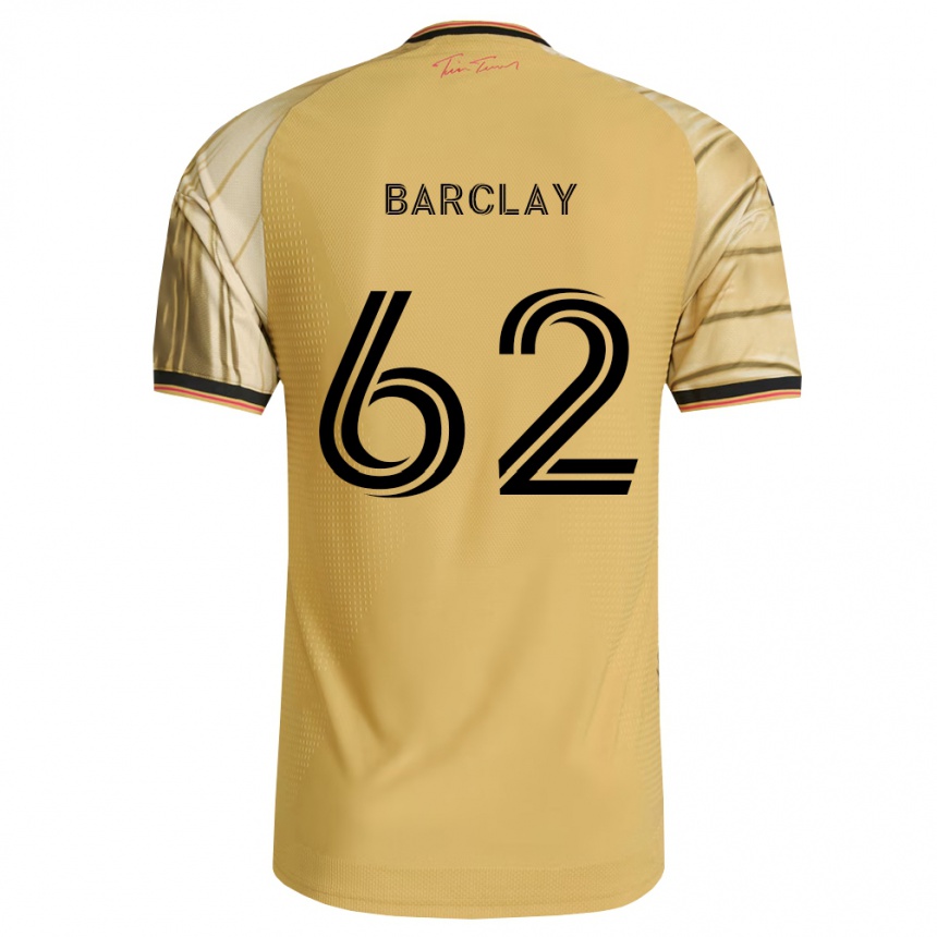 גברים כדורגל Jemone Barclay #62 חום צהוב שחור הרחק ג'רזי 2026/27