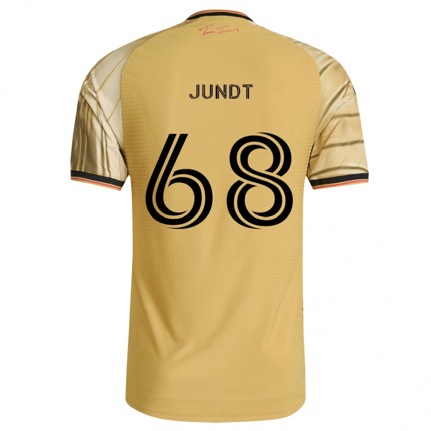 גברים כדורגל Alexander Jundt #68 חום צהוב שחור הרחק ג'רזי 2026/27