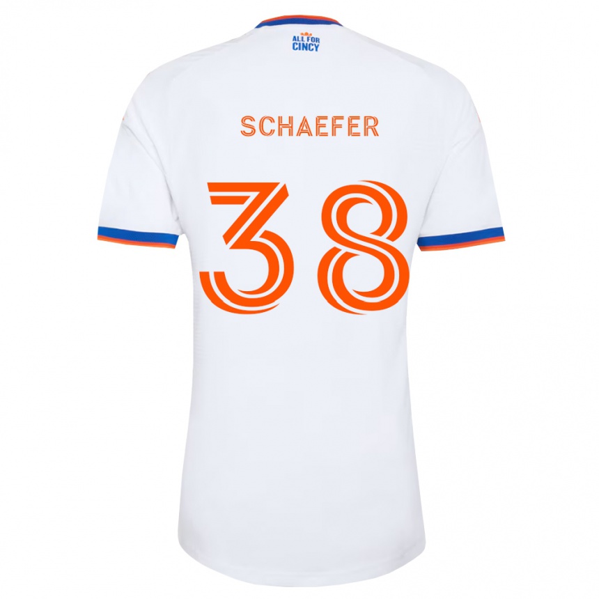 גברים כדורגל Brian Schaefer #38 לבן כחול צי כתום הרחק ג'רזי 2026/27