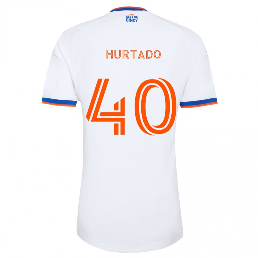 גברים כדורגל Dilan Hurtado #40 לבן כחול צי כתום הרחק ג'רזי 2026/27