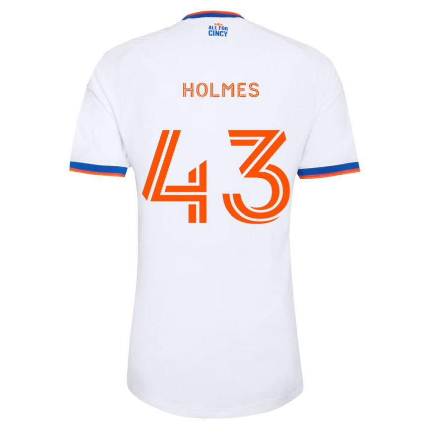 גברים כדורגל Charlie Holmes #43 לבן כחול צי כתום הרחק ג'רזי 2026/27