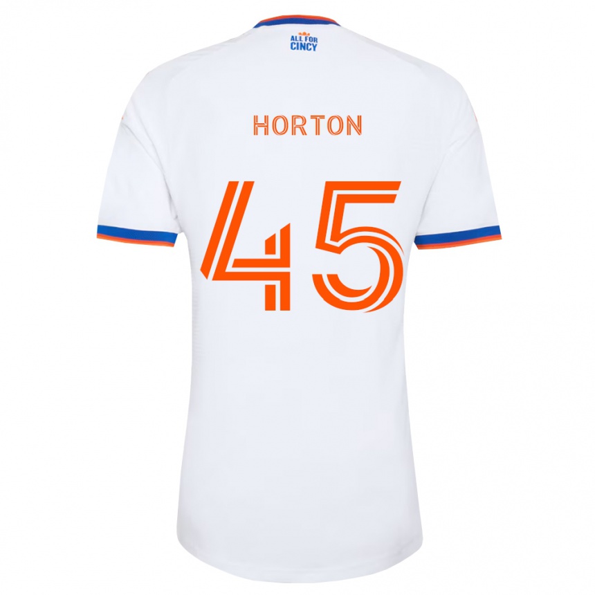 גברים כדורגל פיליפ הורטון #45 לבן כחול צי כתום הרחק ג'רזי 2026/27