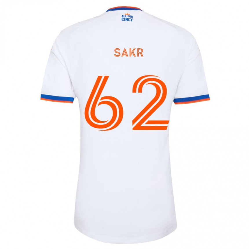 גברים כדורגל Ali Sakr #62 לבן כחול צי כתום הרחק ג'רזי 2026/27
