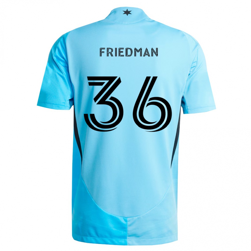 גברים כדורגל Jakob Friedman #36 כחול בהיר שחור הרחק ג'רזי 2026/27