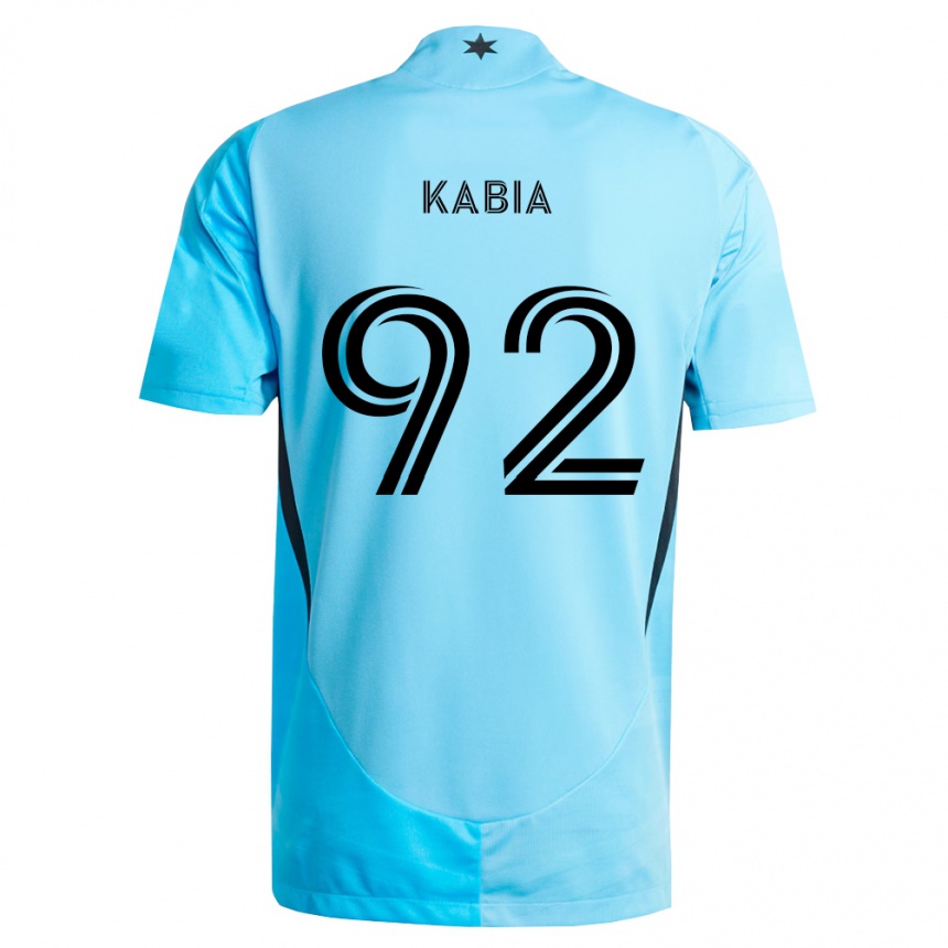 גברים כדורגל Alpha Kabia #92 כחול בהיר שחור הרחק ג'רזי 2026/27