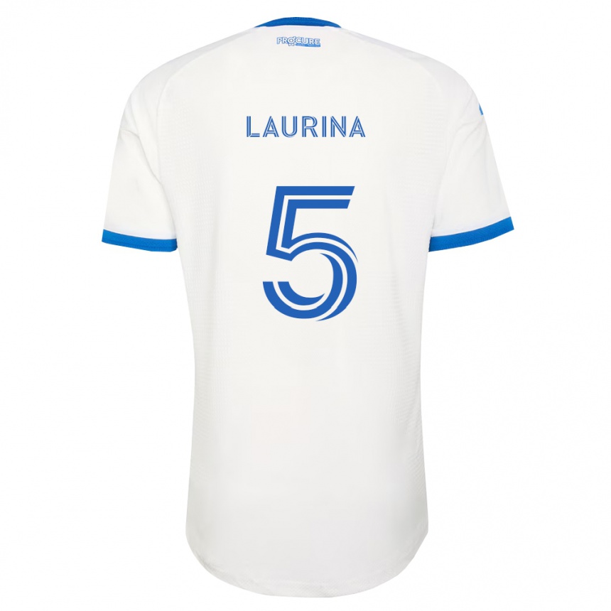גברים כדורגל Bilombo Laurina #5 כחול שמיים לבן הרחק ג'רזי 2026/27