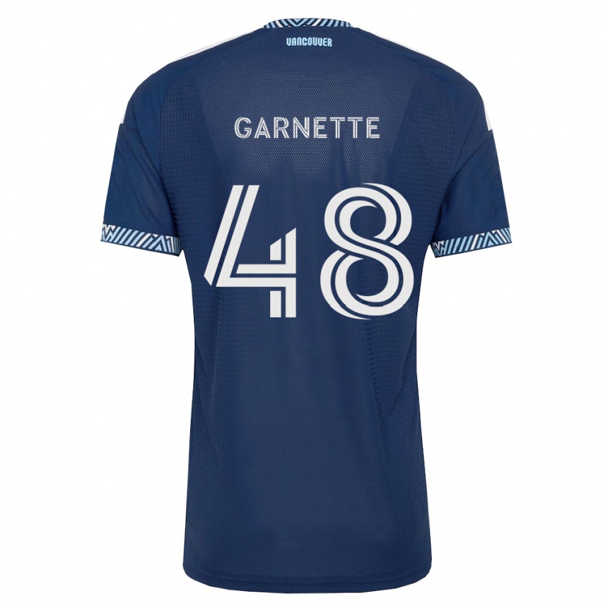 גברים כדורגל Micaah Garnette #48 כחול עמוק לבן הרחק ג'רזי 2026/27