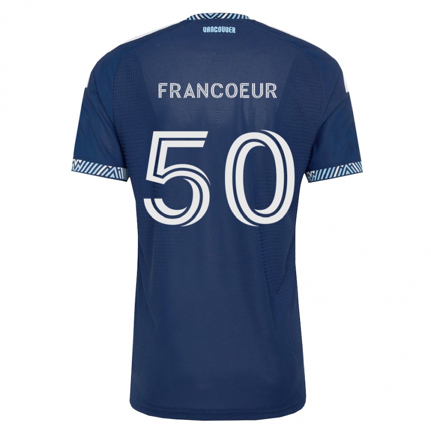 גברים כדורגל Isaac Francoeur #50 כחול עמוק לבן הרחק ג'רזי 2026/27