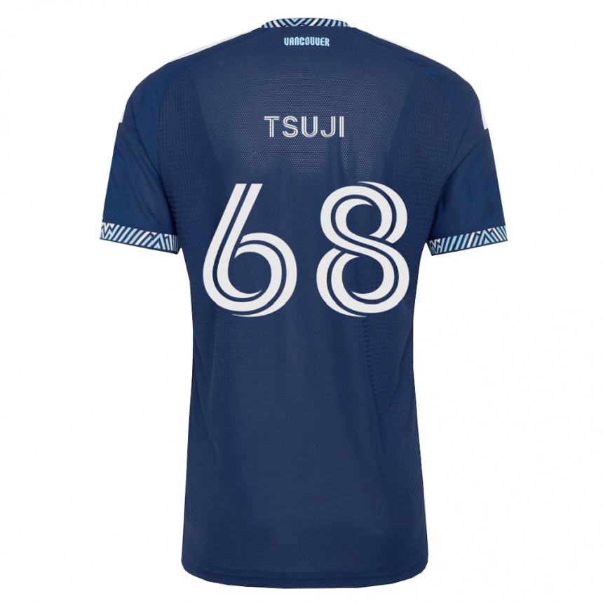גברים כדורגל Yuma Tsuji #68 כחול עמוק לבן הרחק ג'רזי 2026/27