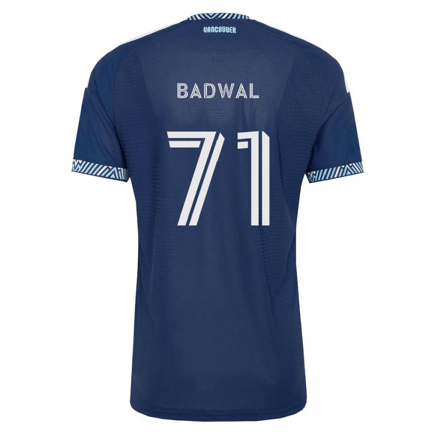 גברים כדורגל Manav Badwal #71 כחול עמוק לבן הרחק ג'רזי 2026/27