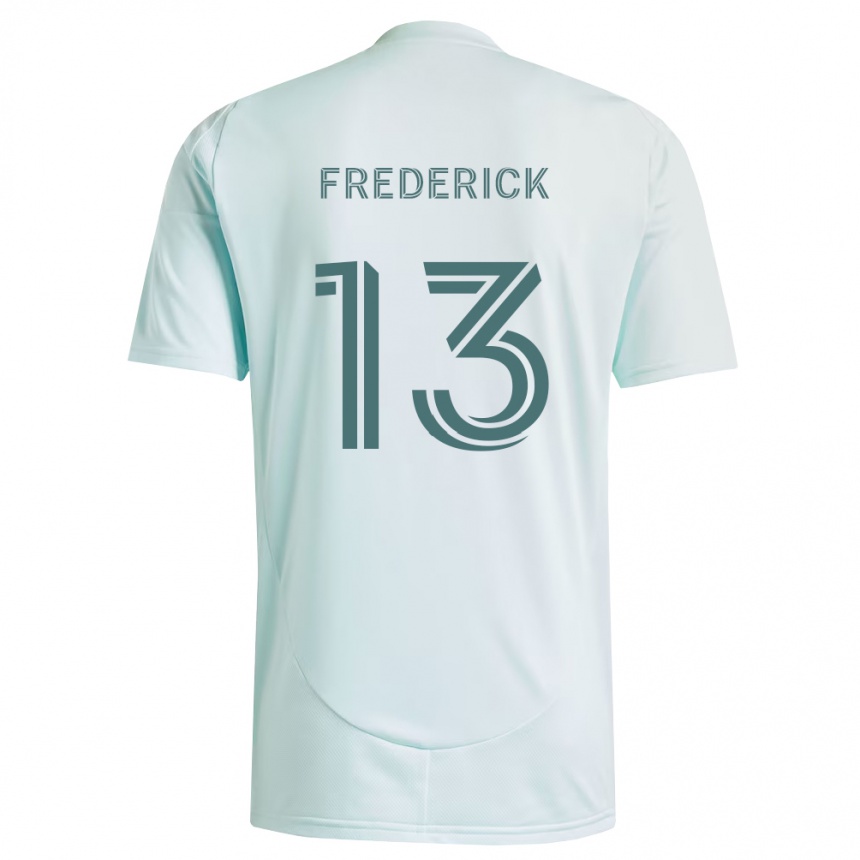 גברים כדורגל Wayne Frederick #13 לבן ירוק בהיר הרחק ג'רזי 2026/27