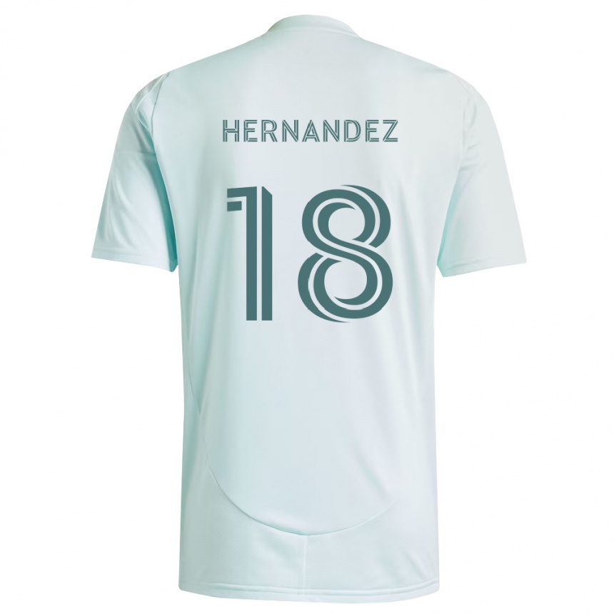 גברים כדורגל Alex Hernandez #18 לבן ירוק בהיר הרחק ג'רזי 2026/27