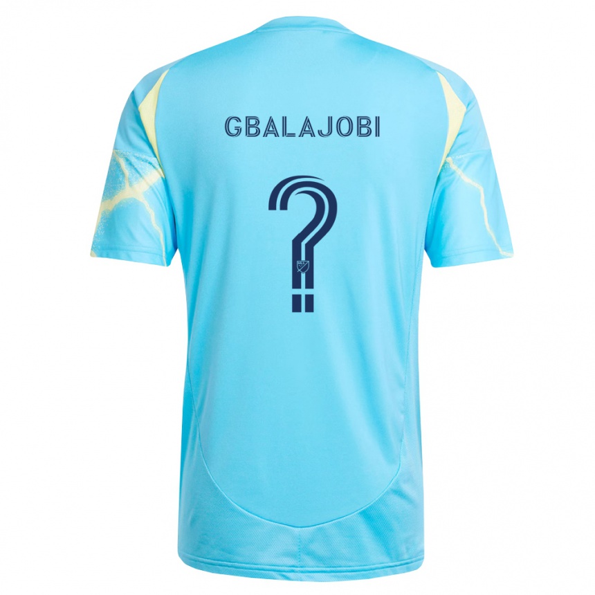 גברים כדורגל Olatimoni Gbalajobi #0 כחול בהיר שחור צהוב בהיר הרחק ג'רזי 2026/27