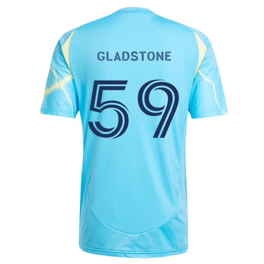גברים כדורגל Tyler Gladstone #59 כחול בהיר שחור צהוב בהיר הרחק ג'רזי 2026/27