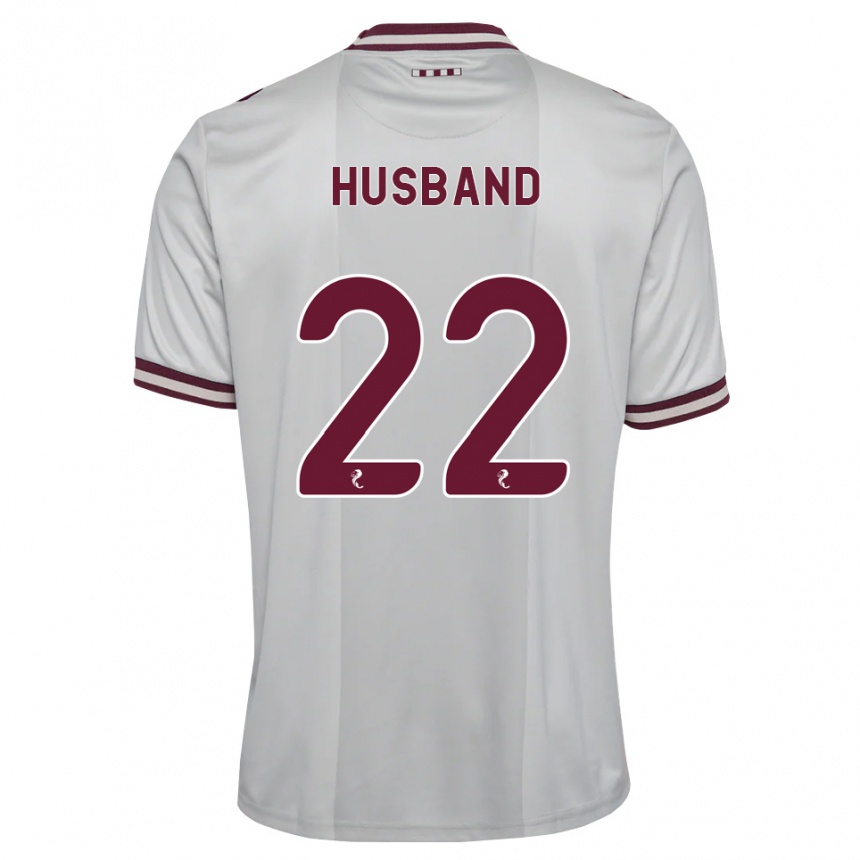 גברים כדורגל Jessica Husband #22 לבן בורגונדי הרחק ג'רזי 2026/27