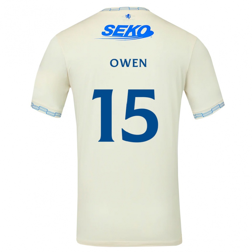 גברים כדורגל Conor Owen #15 כחול שמיים עמוק לבן הרחק ג'רזי 2026/27