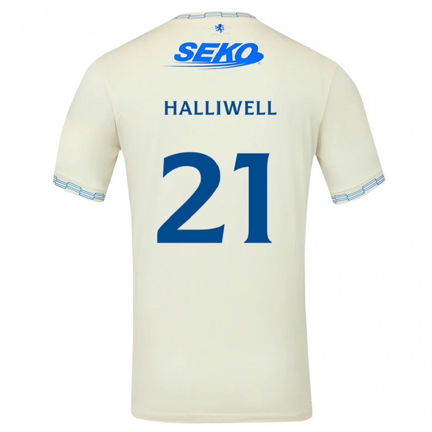גברים כדורגל Alfie Halliwell #21 כחול שמיים עמוק לבן הרחק ג'רזי 2026/27