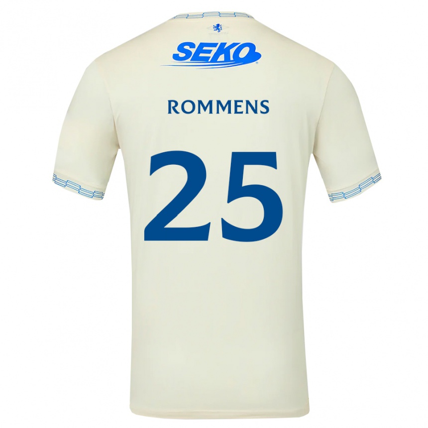 גברים כדורגל Tuur Rommens #25 כחול שמיים עמוק לבן הרחק ג'רזי 2026/27