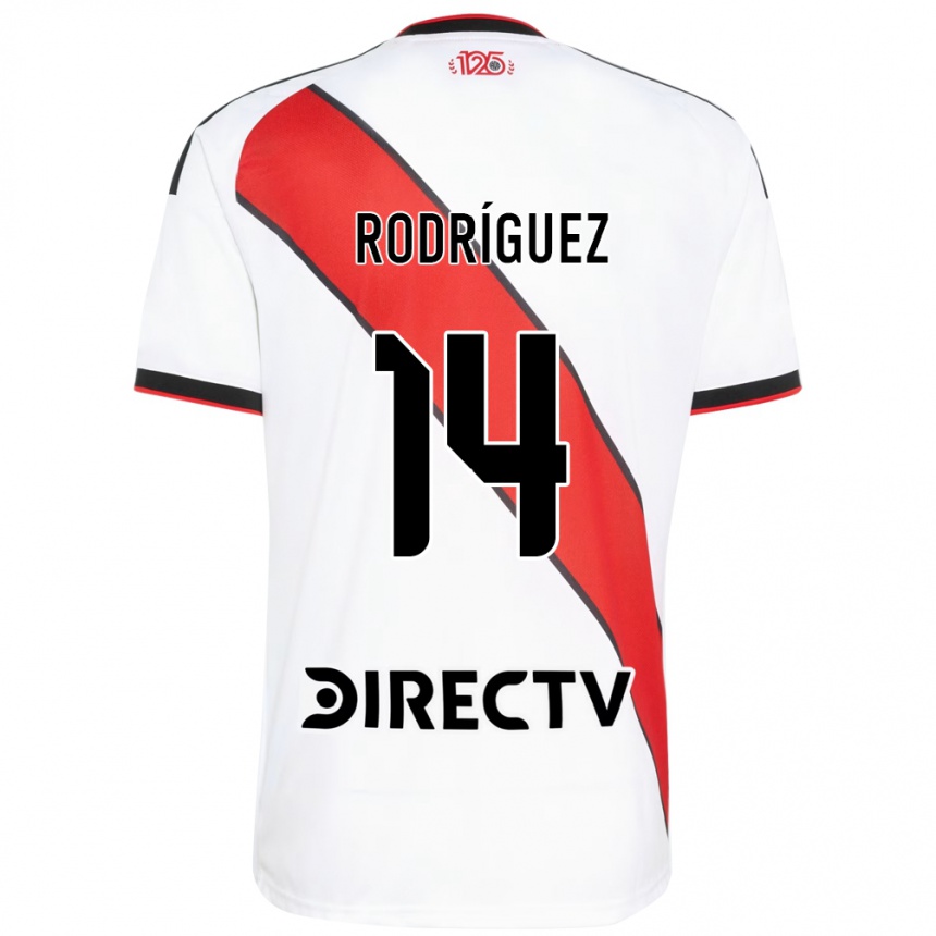 נשים כדורגל Benjamín Rodríguez #14 אדום שחור לבן ג'רזי ביתית 2026/27
