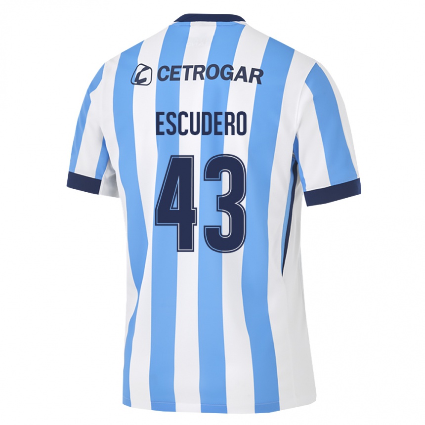 נשים כדורגל Gonzalo Escudero #43 כחול בהיר לבן שחור ג'רזי ביתית 2026/27
