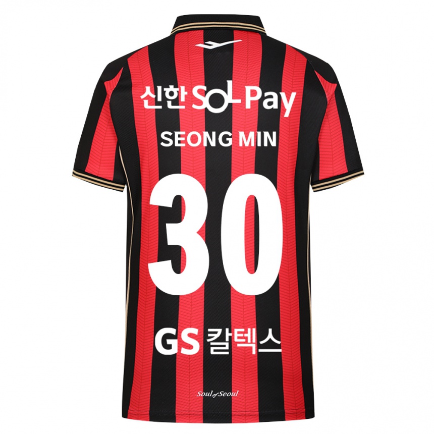 נשים כדורגל Seong-Min Mun #30 אדום לבן שחור ג'רזי ביתית 2026/27