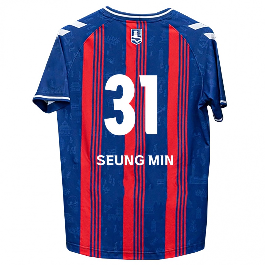 נשים כדורגל Seung-Min Baek #31 כחול אדום לבן ג'רזי ביתית 2026/27 נשים כדורגל Seung-Min Baek #31 כחול אדום לבן ג'רזי ביתית 2026/27