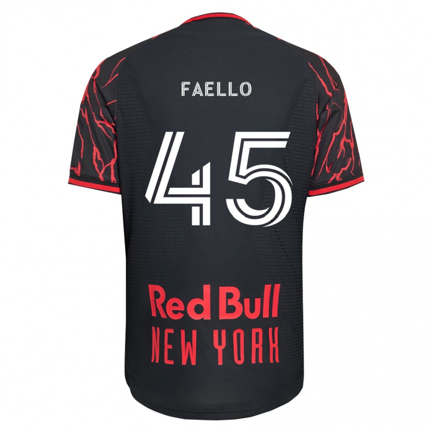 נשים כדורגל Connor Faello #45 אדום שחור לבן ג'רזי ביתית 2026/27