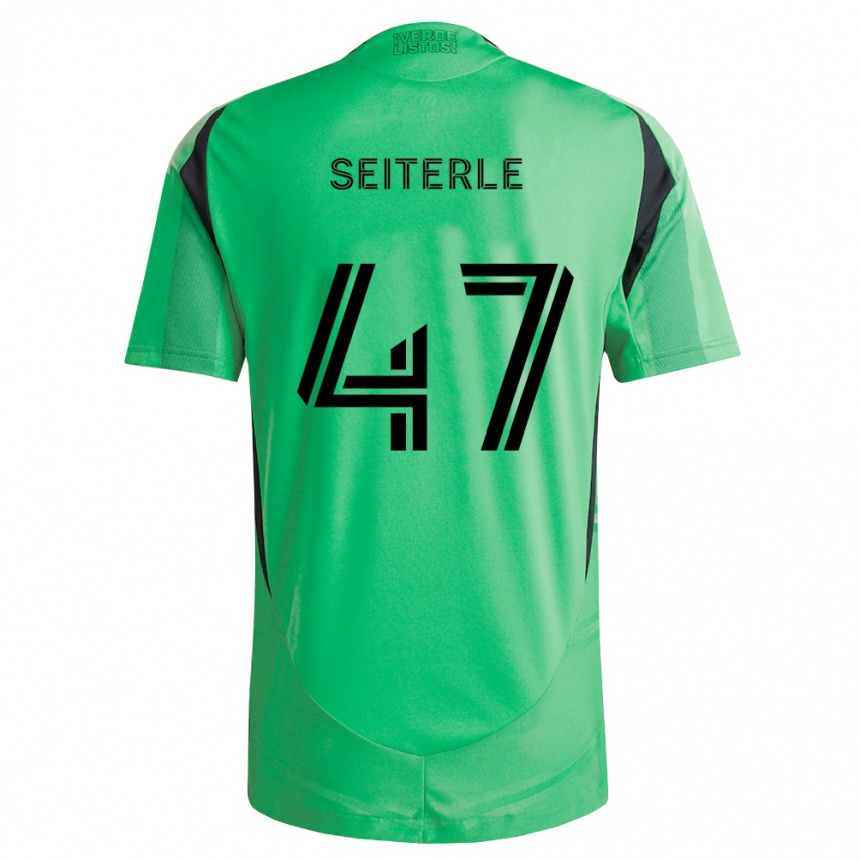 נשים כדורגל Sebastian Seiterle #47 ירוק אזמרגד שחור ג'רזי ביתית 2026/27