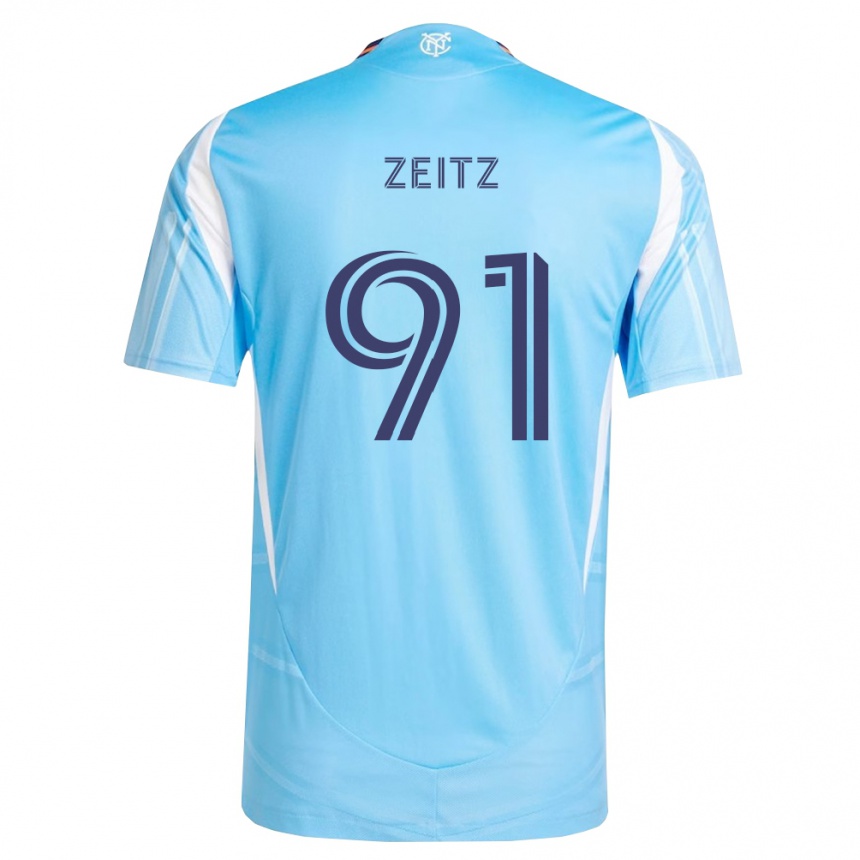 נשים כדורגל Uriel Zeitz #91 כחול שמיים לבן ג'רזי ביתית 2026/27