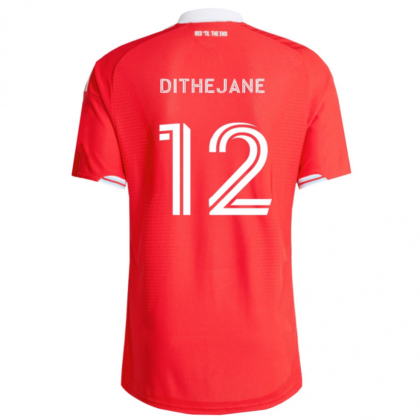 נשים כדורגל Puso Dithejane #12 אדום כחול עמוק לבן ג'רזי ביתית 2026/27