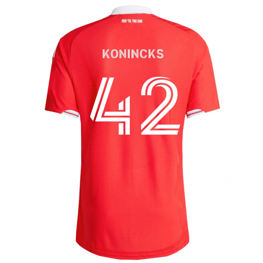נשים כדורגל Diego Konincks #42 אדום כחול עמוק לבן ג'רזי ביתית 2026/27