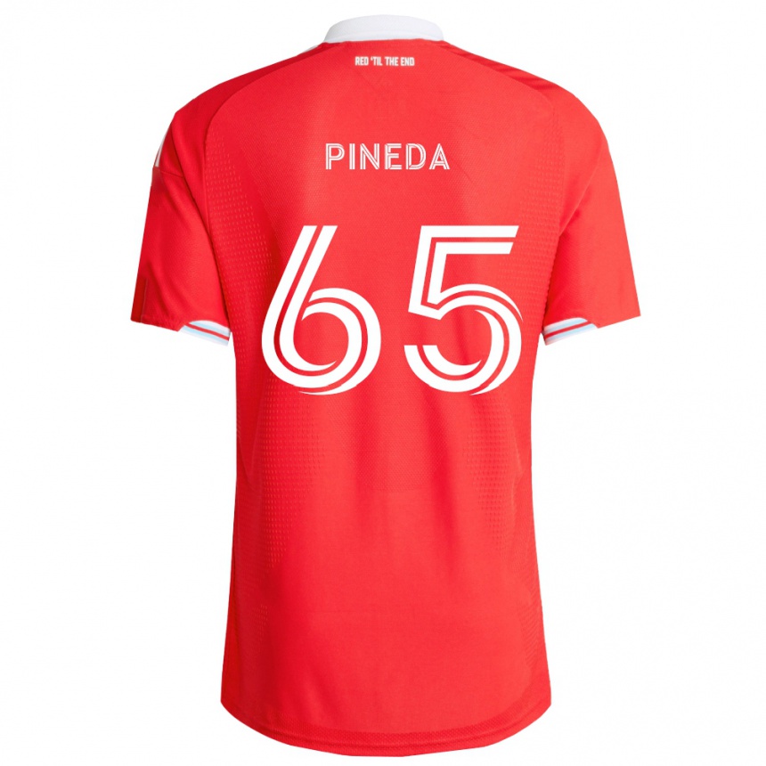 נשים כדורגל Oscar Pineda #65 אדום כחול עמוק לבן ג'רזי ביתית 2026/27