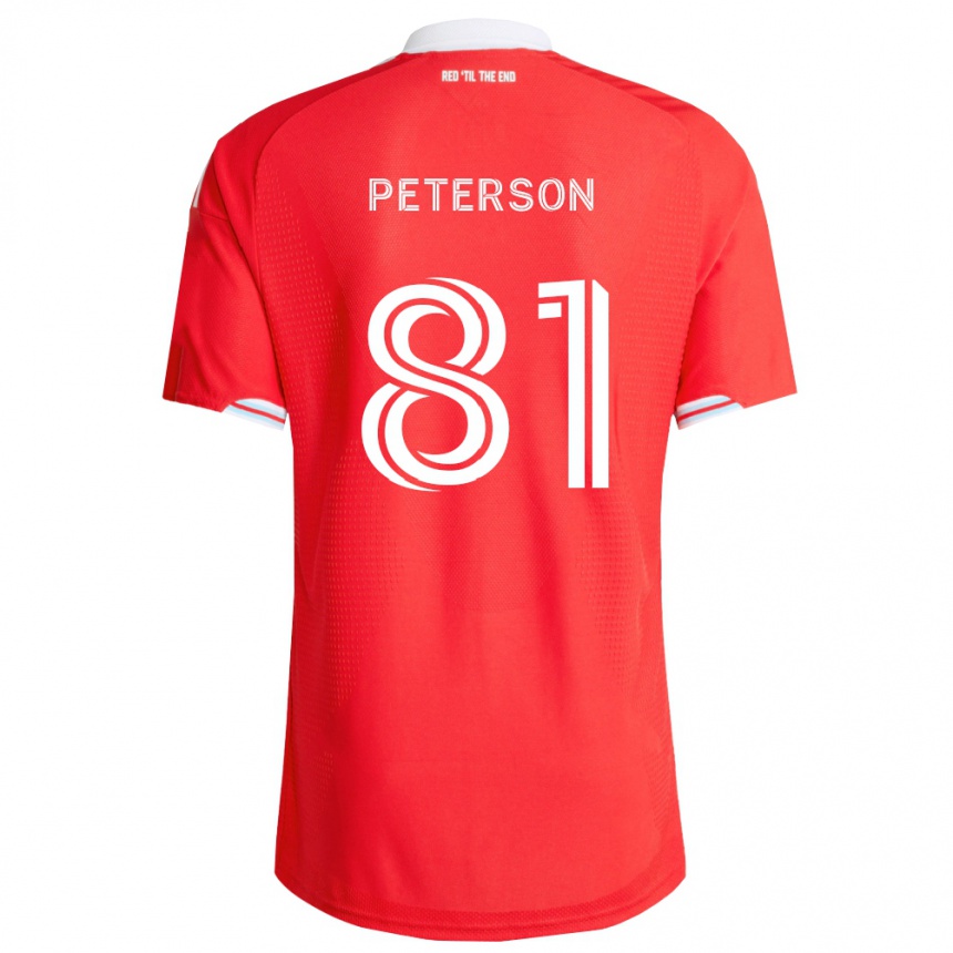 נשים כדורגל Lukas Peterson #81 אדום כחול עמוק לבן ג'רזי ביתית 2026/27
