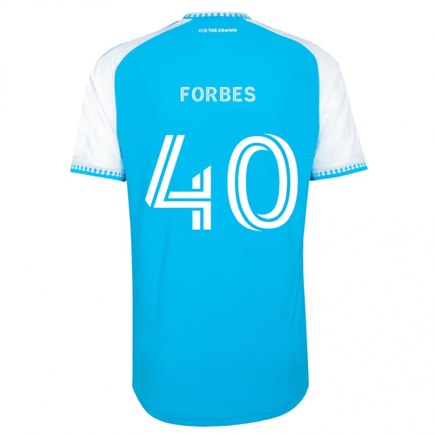 נשים כדורגל Jahlane Forbes #40 כחול שמיים לבן שחור ג'רזי ביתית 2026/27