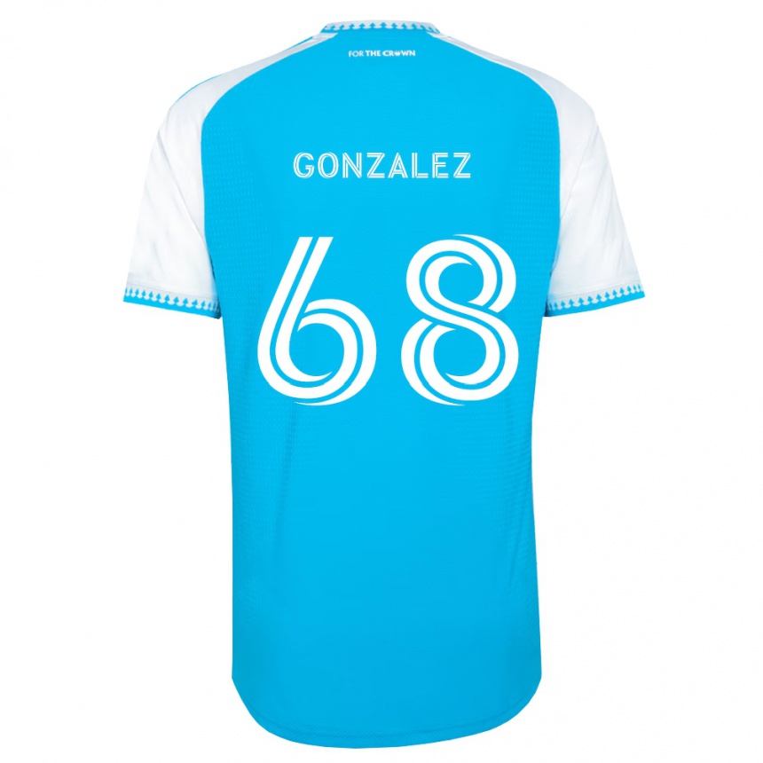 נשים כדורגל Carlos Gonzalez #68 כחול שמיים לבן שחור ג'רזי ביתית 2026/27
