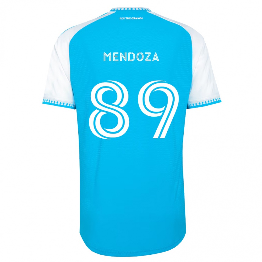 נשים כדורגל Adrián Mendoza #89 כחול שמיים לבן שחור ג'רזי ביתית 2026/27