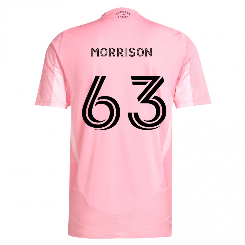 נשים כדורגל Sloan Morrison #63 ורוד שחור ג'רזי ביתית 2026/27