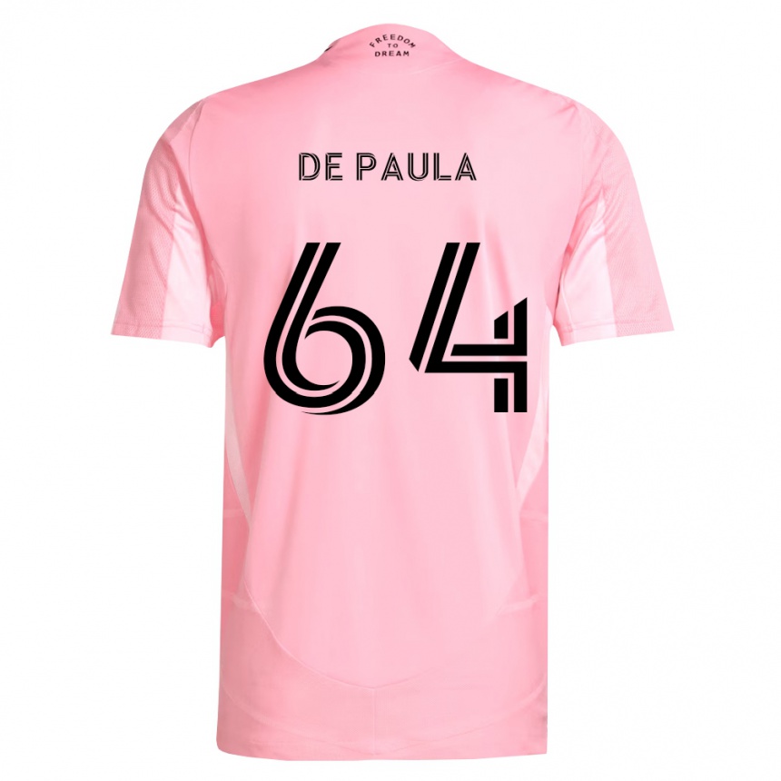 נשים כדורגל Matteo De Paula #64 ורוד שחור ג'רזי ביתית 2026/27