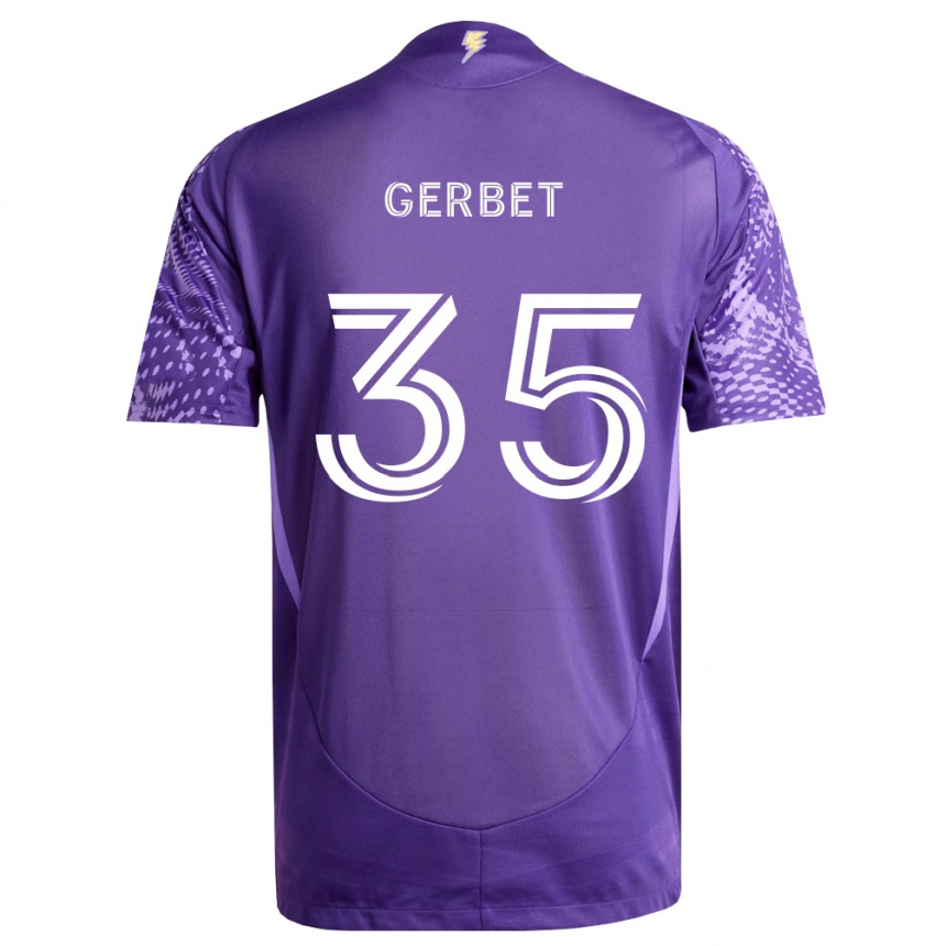 נשים כדורגל Joran Gerbet #35 סגול לבן ג'רזי ביתית 2026/27