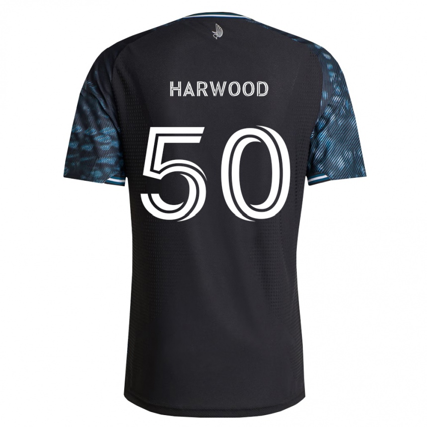 נשים כדורגל Max Harwood #50 שחור לבן ג'רזי ביתית 2026/27