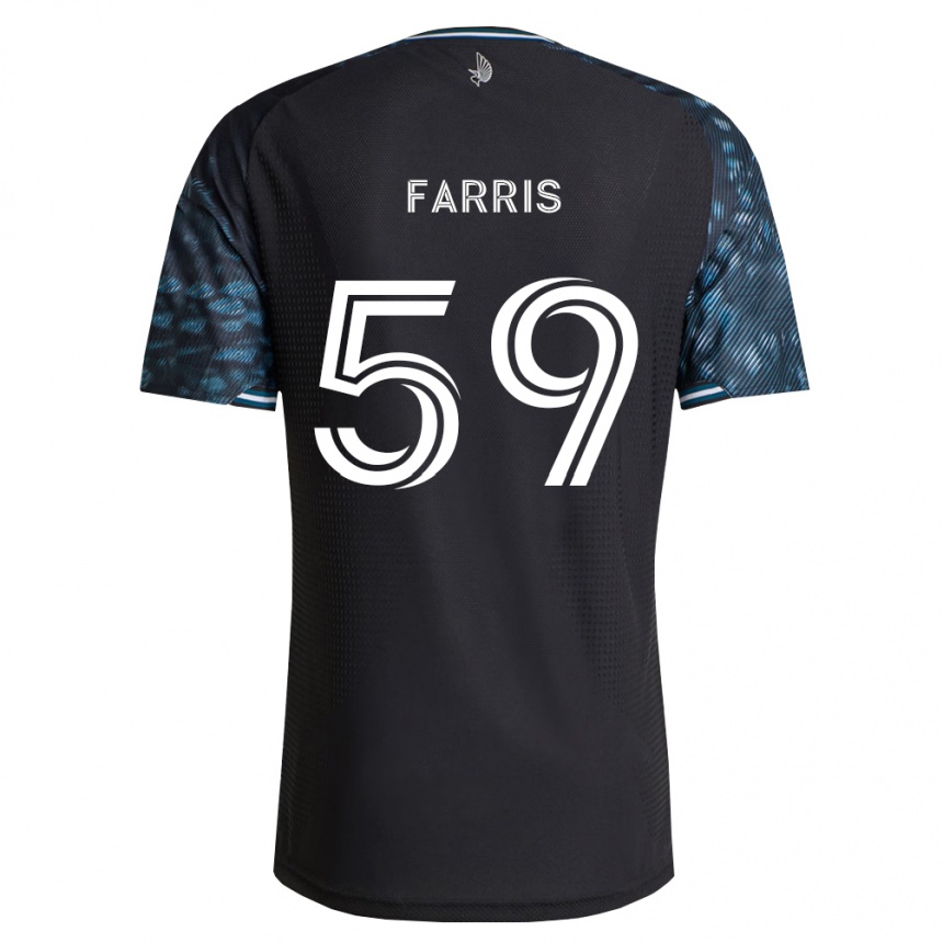 נשים כדורגל John Farris #59 שחור לבן ג'רזי ביתית 2026/27