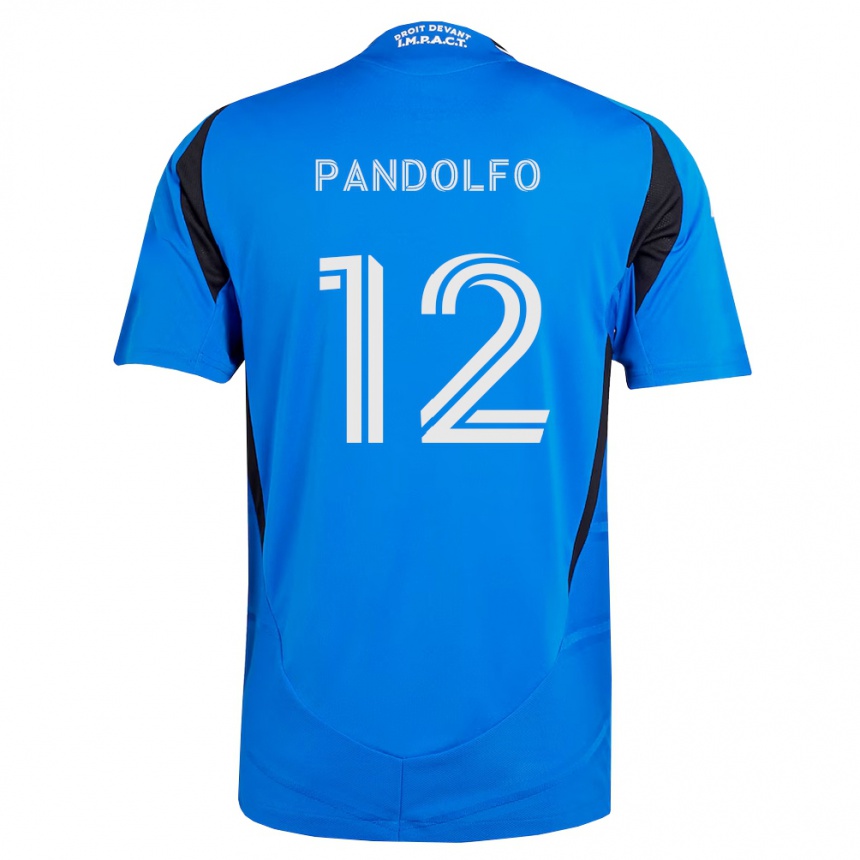 נשים כדורגל Gabriel Pandolfo #12 כחול לבן שחור ג'רזי ביתית 2026/27