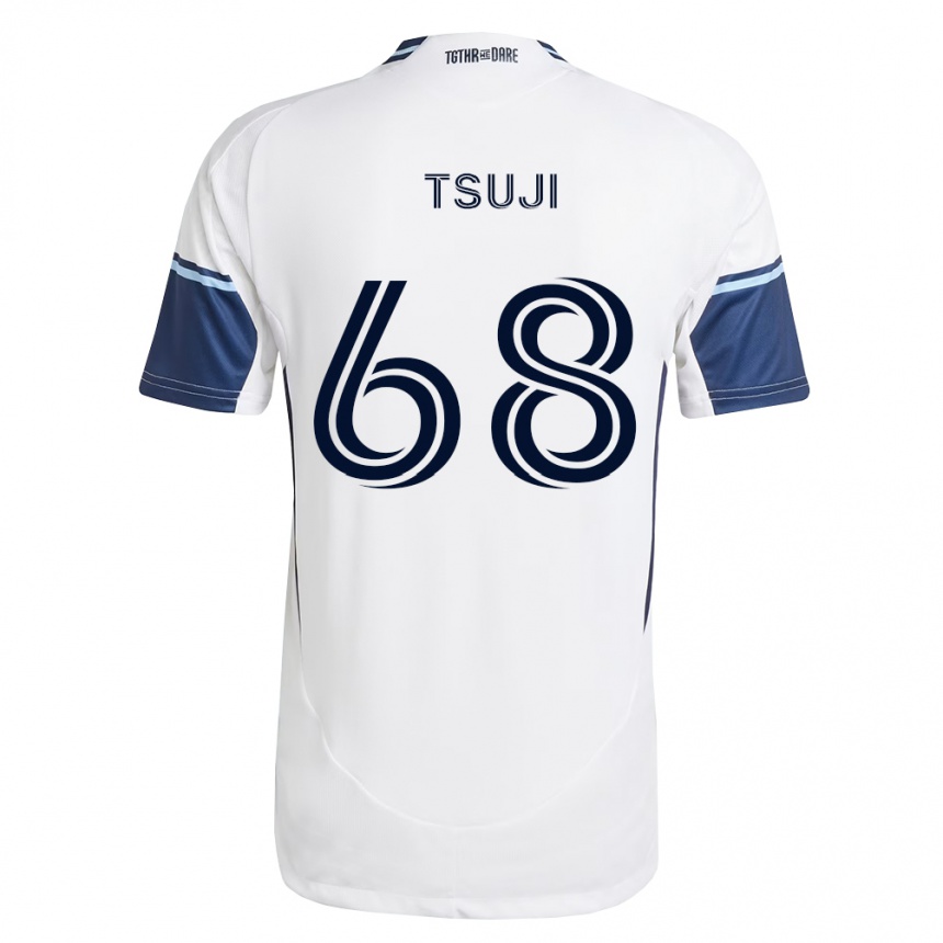 נשים כדורגל Yuma Tsuji #68 לבן כחול מלכותי ג'רזי ביתית 2026/27